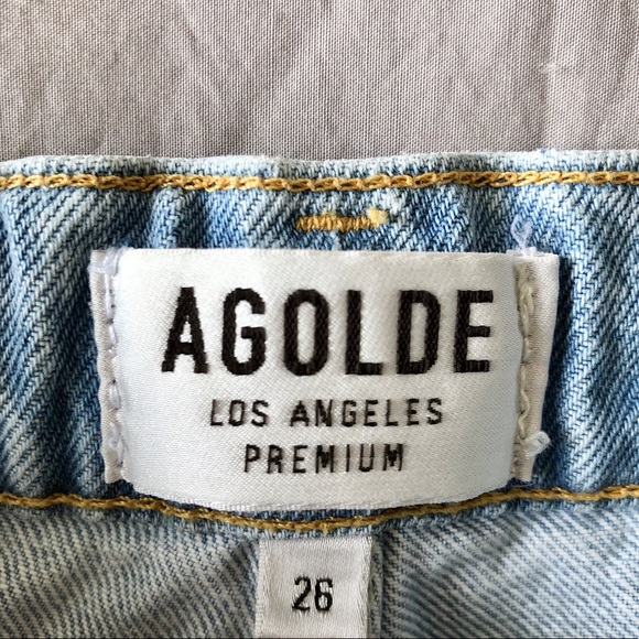 AGOLDE long denim cut-off shorts (Aritzia) - Picture 4 of 15
